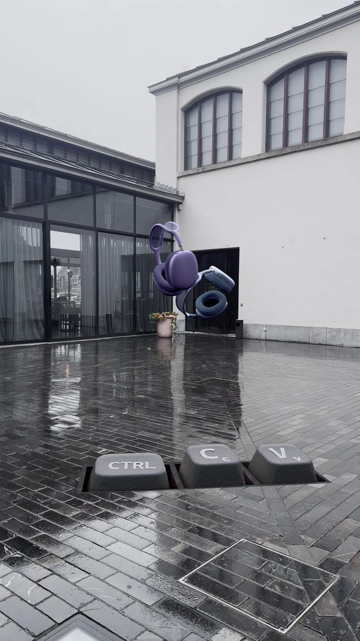 AirPods Max mixed reality scene
