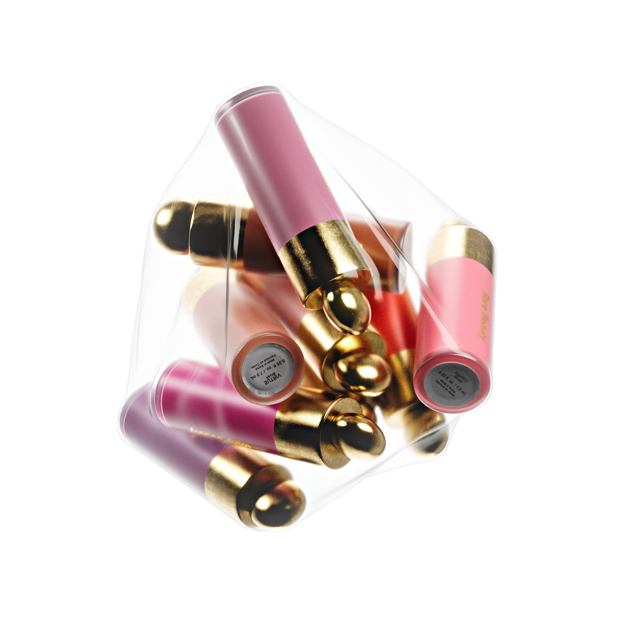 Rare Beauty blush bottles in a clear bag